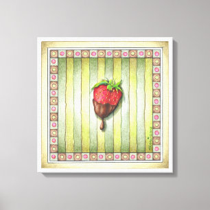 Impressão em tela de 18"x18" MORANGO COBERTO COM C