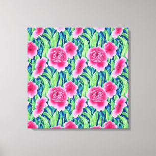 Impressão em Tela de Aquarela Floral