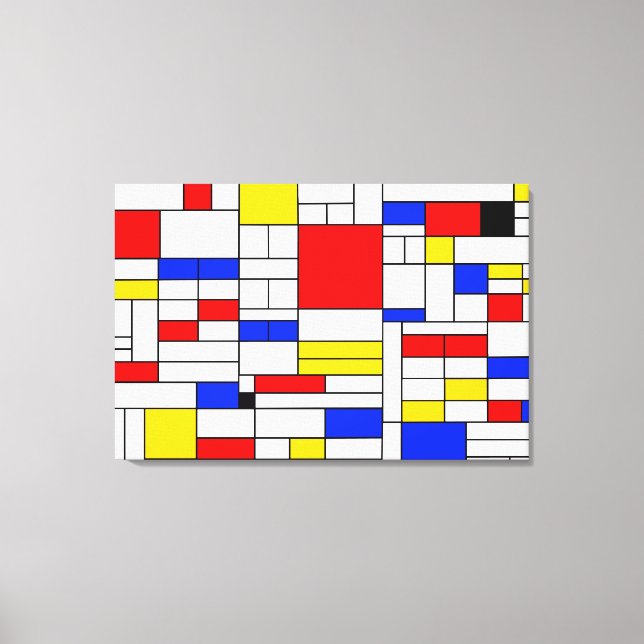 Impressão em Tela de Arte Abstrata Estilo Piet Mon (Frente)