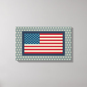 Impressão em Tela de Arte da Bandeira Americana Vi