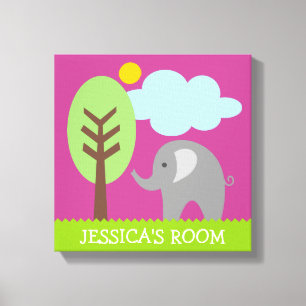 Impressão em tela de arte de elefante para quarto