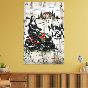 Impressão em tela de arte de estêncil paródia da M
