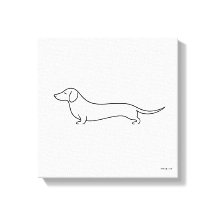 Impressão em Tela de Arte de Linha Única de Dachsh