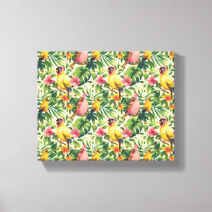 Impressão em Tela de Arte de Pássaros e Flores Tro