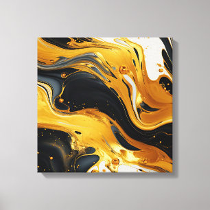 Impressão em Tela de Arte em Resina Dourada