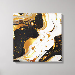 Impressão em Tela de Arte em Resina Dourada