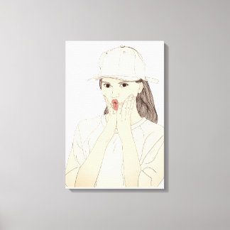 Impressão em Tela de Arte Minimalista de Garota Su