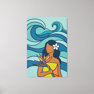 impressão em tela de arte tropical de meados do sé