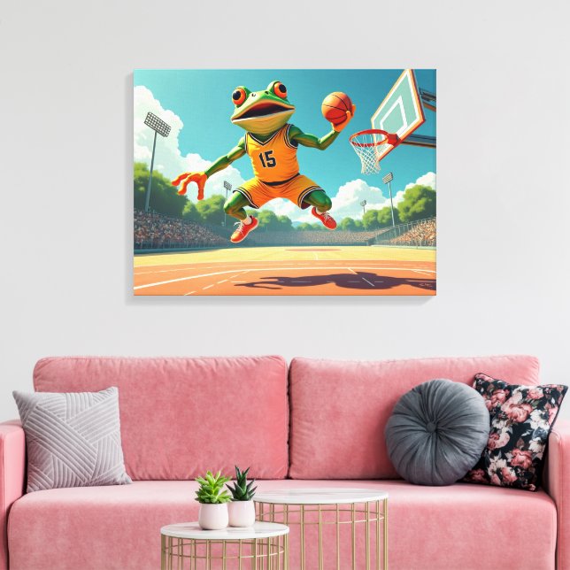 Impressão em tela de Basketball Frog (Insitu(Sala de estar))