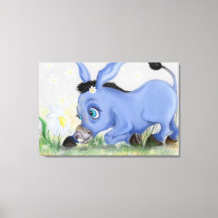 Impressão em Tela de Burro e Margarida