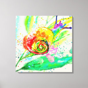 Impressão em Tela de Caracol Arco-íris - Pintura