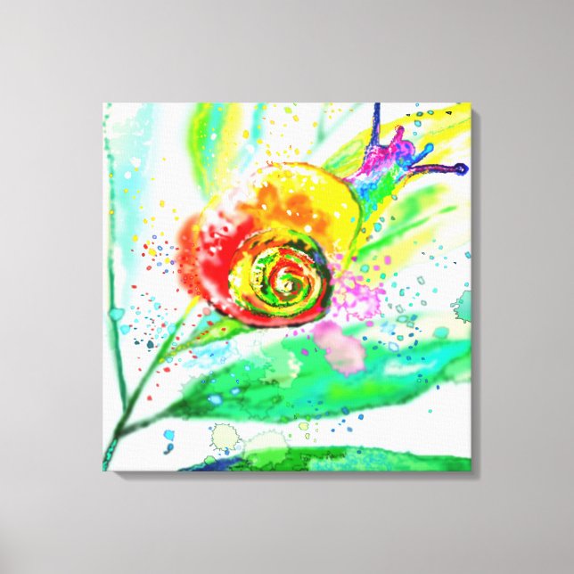 Impressão em Tela de Caracol Arco-íris - Pintura (Frente)