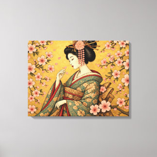 Impressão em Tela de Cerejeira em Flor Oiran Japon