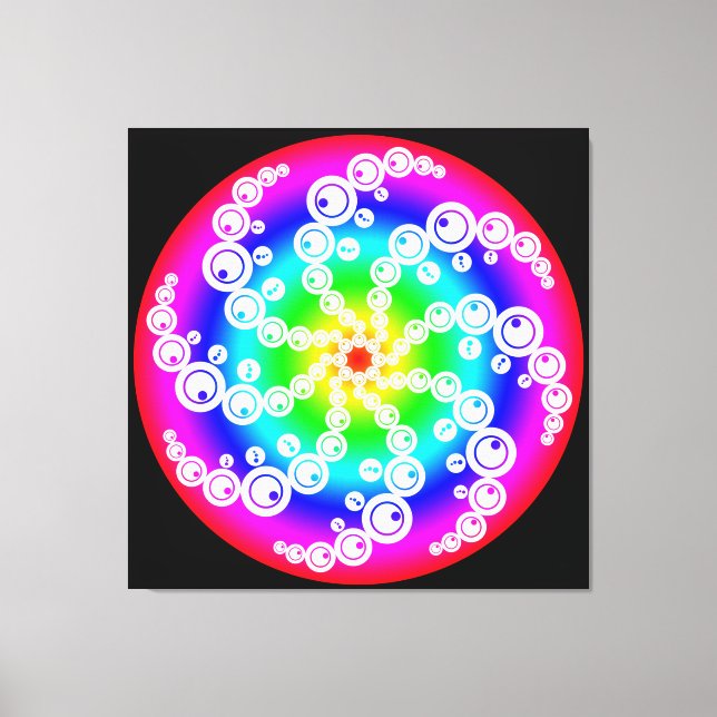 Impressão em tela de círculo de cultura abstrato (Frente)