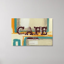 Impressão em Tela de Cozinha de Café Abstrato - Su