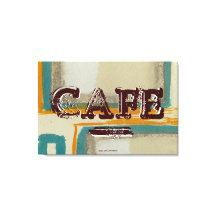 Impressão em Tela de Cozinha de Café Abstrato - Su