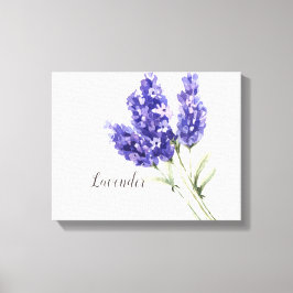 Impressão em Tela de Flores de Lavanda em Aquarela