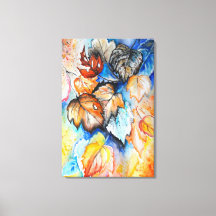 Impressão em Tela de Folhas de Outono - Pintura