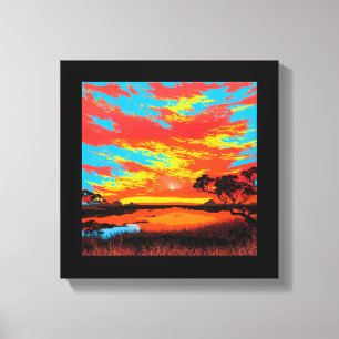 Impressão em Tela de Fundo de Deserto Abstrato #3