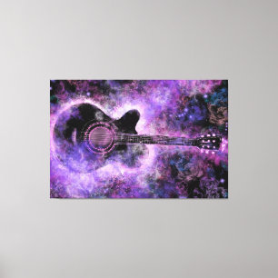 Impressão em Tela de Guitarra de Rock Arte de Pare
