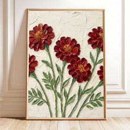 Impressão em Tela de Marigold Vermelho Abstrato Mi