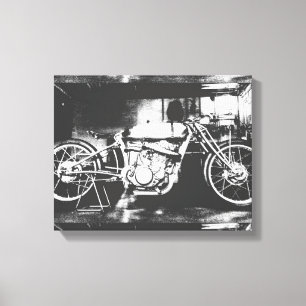 Impressão em tela de motoqueiro de motocicleta