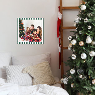 Impressão em Tela de Natal Listrada Clássica com F