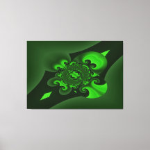 Impressão em Tela de Onda Espiral Verde Escuro e L