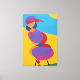 Impressão em Tela de Pássaro Abstrato Colorido