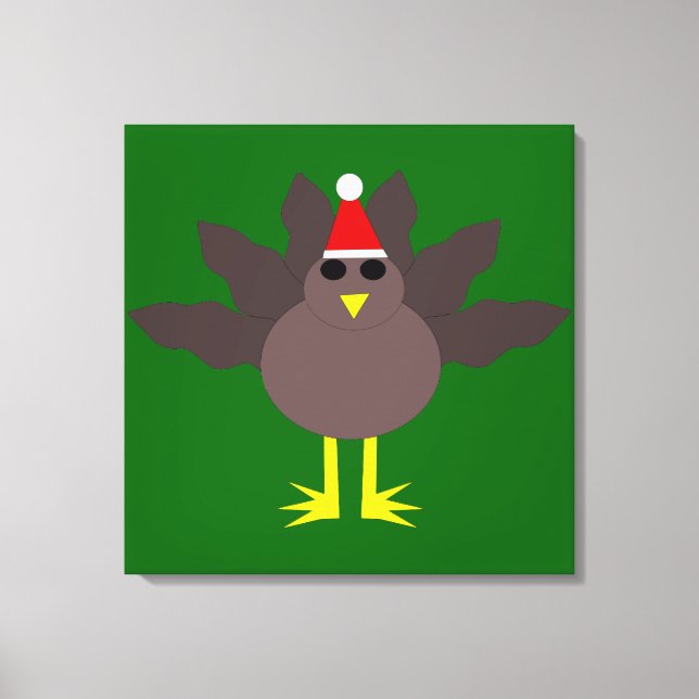 Impressão em Tela de Peru de Natal Fofo (Frente)