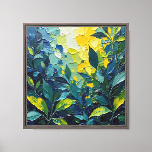 Impressão em Tela de Pintura a Óleo Botânica Abstr