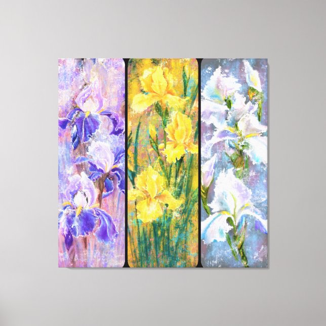 Impressão em Tela de Pintura de Três Íris Colorida (Frente)