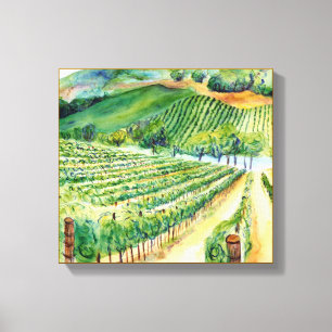 Impressão em tela de pintura de vinhedo de vinícol