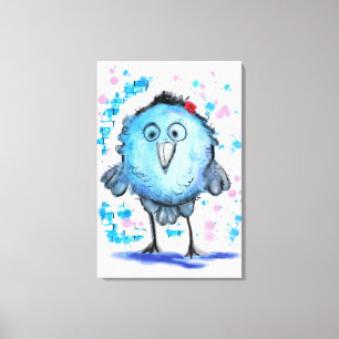 Impressão em Tela de Pintura em Aquarela de Pássar