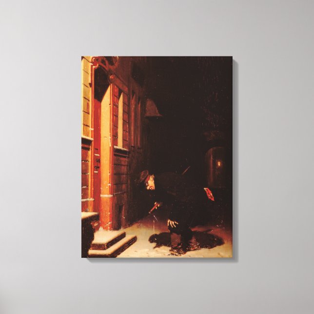 Impressão Em Tela De quem traços na neve? (Frente)