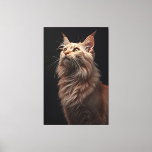 Impressão em Tela de Retrato de Felino Majestoso