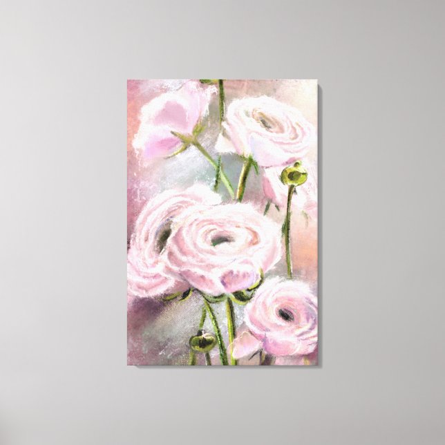 Impressão em Tela de Rosa Rosa - Pintura (Frente)