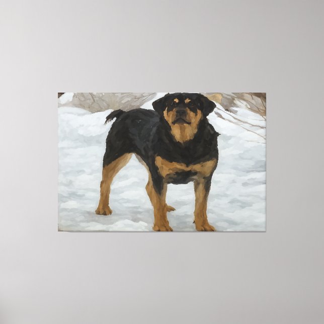 Impressão em Tela de Rottweiler (Frente)