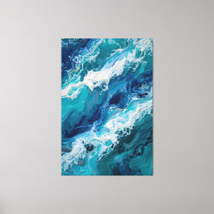 Impressão em Tela de Textura de Onda do Oceano Abs