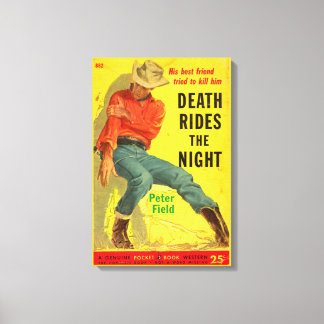 Impressão Em Tela Death Rides the Night Western book cobrir