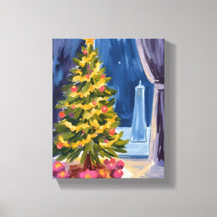 Impressão Em Tela Debaixo da Árvore de Natal
