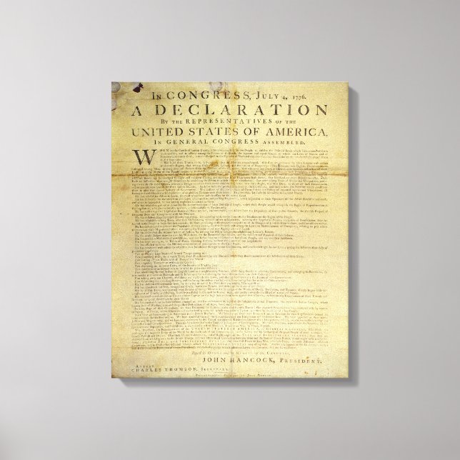 Impressão Em Tela Declaração de Independência de Dunlap Broadside 17 (Frente)
