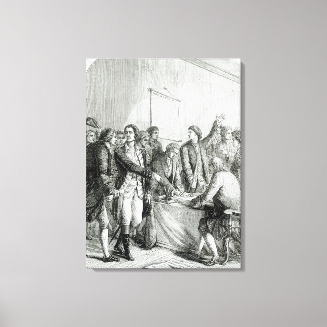 Impressão Em Tela Declaração de Independência dos Estados Unidos (Frente)