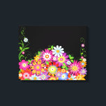 Impressão Em Tela Deco das Flores Selvagens<br><div class="desc">Flores selvagens do estilo Art deco- colocadas sobre um fundo preto para efeitos. Altere a cor de fundo para um efeito diferente,  tenho-a definida para um fundo preto</div>