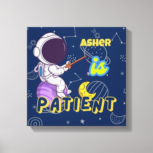 Impressão Em Tela Deco de Afirmação Personalizada do Astronauta | Do (Frente)