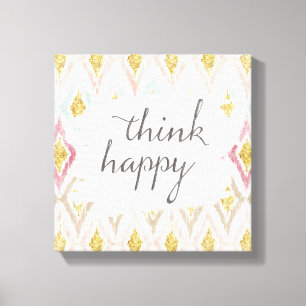 Impressão Em Tela Deco flexível V   Think Happy