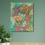 Impressão Em Tela Decor da Enfermeira Selva<br><div class="desc">Você está planejando um berçário temático da selva ou quarto de criança? Esta obra de arte original apresenta uma exuberante selva de floresta amazônica que abriga uma onça onça onça onça onça camuflada. Decorem o espaço do vosso filho com este belo cheio da selva das vossas plantas exóticas favoritas e...</div>