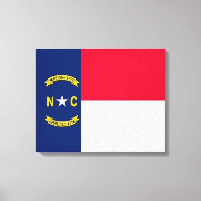 Impressão Em Tela Decor de Bandeira do Estado da Carolina do Norte (Frente)