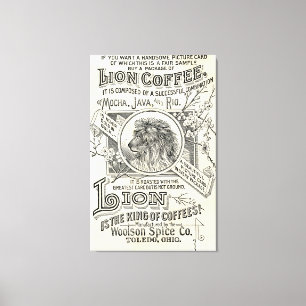Impressão Em Tela Decor de Café Vintage Chic Lion Café