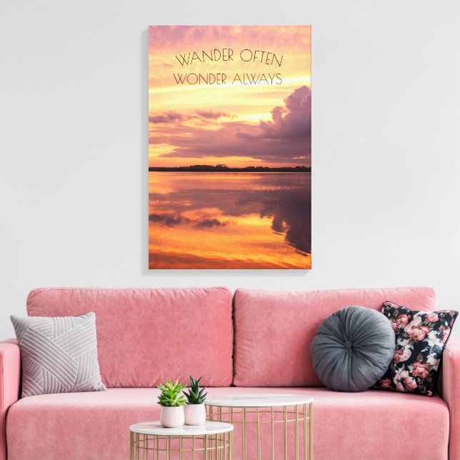Impressão Em Tela Decor de Fotografias por Sunset sobre Água com Cot (Insitu(Sala de estar))